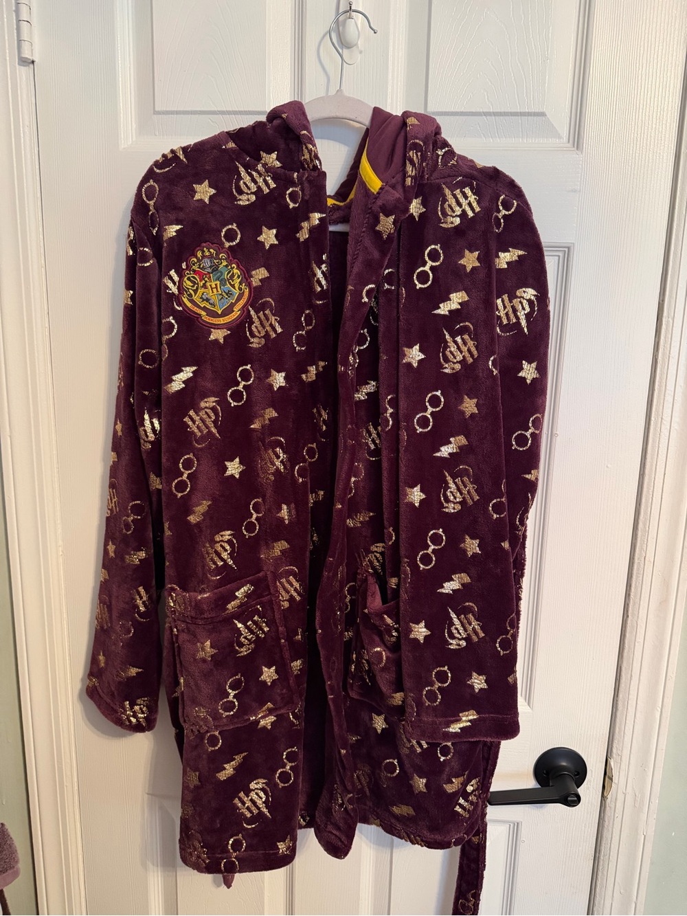 Warner Bros. Gryffindor Plush Hooded Robe in Burgundy and Gold